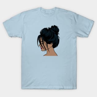 Messy bun girl T-Shirt